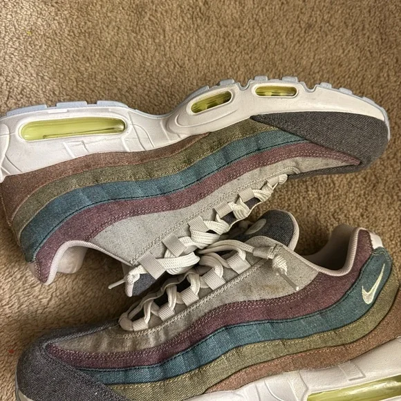 Nike Air Max 95 Multicolor Canvas Sneakers Men’s Size 13 - Picture 5 of 9